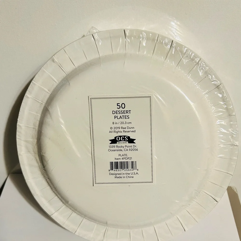 Rae Dunn White Disposable Plates Minimalist Design